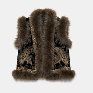 ZARA ZW COLLECTION EMBROIDERED VEST LIMITED EDITION